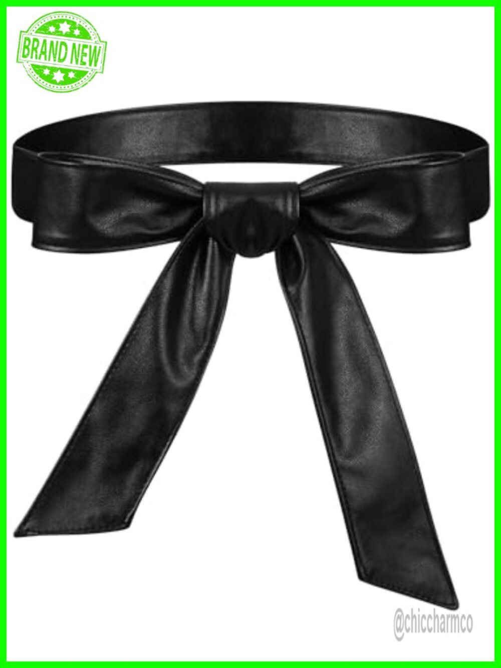 PU Leather Wrap Belt Obi Tie Waist Sash for Dress